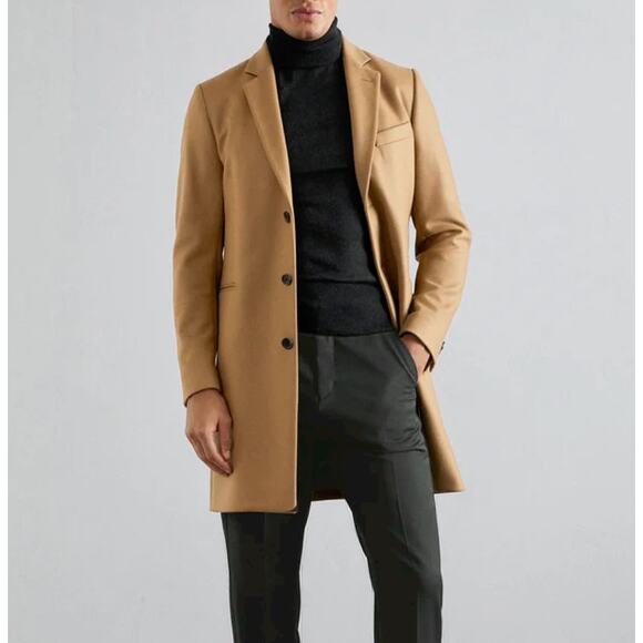 NWT Polo Ralph Lauren Hab Camel Wool Trench Coat Size 40R - Picture 1 of 13